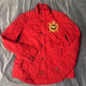 Ralph Lauren Ladies Quilted Coat Jacket Crest Logo